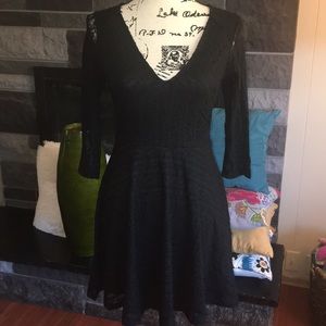 Lush Black Lace skater dress 👗NWOT
